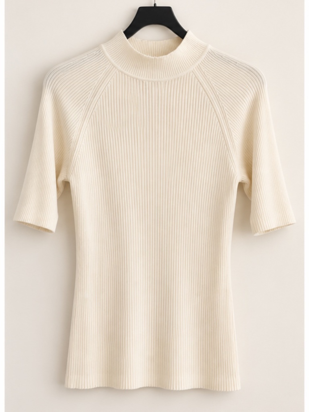 Vintage Banana Republic Ivory Ribbed Mock Neck Sweater Top M